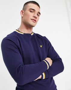 Темно-синий свитшот с контрастной окантовкой Lyle & Scott