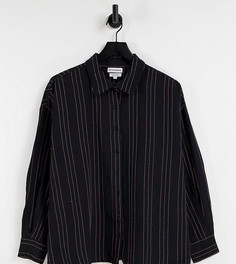 Рубашка в стиле oversized из поплина с контрастной строчкой от комплекта Native Youth The Perfect-Черный цвет