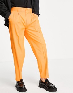 Суженные книзу строгие oversized-брюки оранжевого цвета ASOS DESIGN-Оранжевый цвет