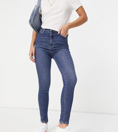 Темно-синие выбеленные джинсы с сильно завышенной талией Dr Denim Petite Moxy-Голубой