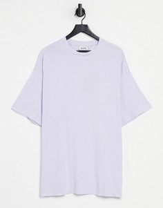 Платье-футболка в стиле oversized из органического хлопка лавандового цвета Weekday-Фиолетовый цвет