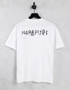 Белая футболка с принтом на спине Napapijri Yoik-Белый