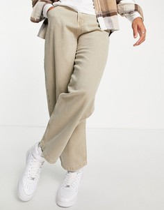 Коричневые выбеленные джинсы широкого кроя от комплекта Bershka-Коричневый цвет