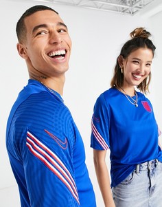 Синий топ для тренировок перед матчем Nike Football Euro 2020 England-Голубой