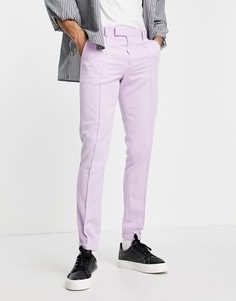 Сиреневые строгие зауженные брюки ASOS DESIGN-Фиолетовый цвет