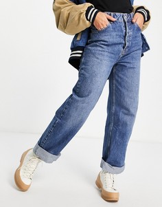 Синие джинсы в винтажном стиле Topshop-Голубой