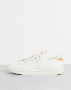 Белые кроссовки с розовой отделкой adidas Originals Stan Smith-Белый