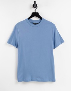 Синяя футболка из органического хлопка с круглым вырезом ASOS DESIGN-Голубой