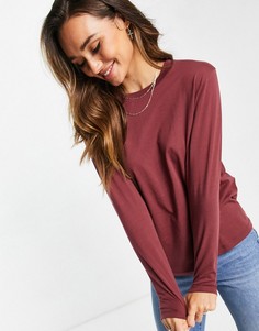 Бордовый лонгслив из органического хлопка ASOS DESIGN Ultimate-Красный