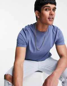 Синяя футболка с круглым вырезом New Look-Голубой