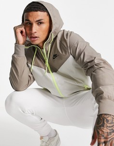 Куртка-ветровка светло-бежевого и серого цветов Nike-Светло-бежевый цвет
