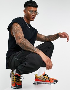 Черная oversized-майка Bershka-Черный