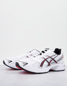 Белые с красным кроссовки Asics Gel-1130-Белый