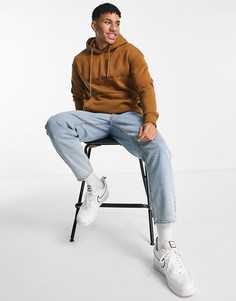 Светло-коричневый свободный худи с логотипом на груди Jack & Jones Originals-Коричневый цвет