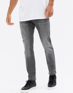 Серые выбеленные джинсы узкого кроя New Look-Серый