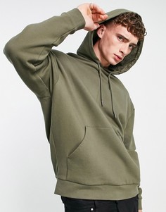 Oversized-худи цвета хаки ASOS DESIGN-Зеленый цвет