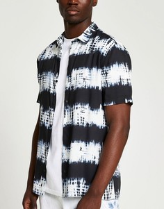 Светло-бежевая рубашка с короткими рукавами из ткани пике River Island-Нейтральный