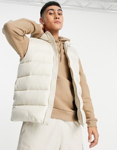 Жилет-пуховик цвета экрю с контрастной подкладкой ASOS DESIGN-Светло-бежевый цвет