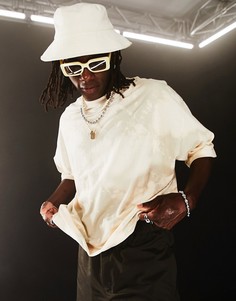 Oversized-футболка с принтом тай-дай бежевого цвета ASOS DESIGN-Светло-бежевый цвет