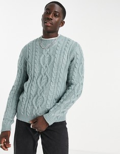 Плотный джемпер крупной вязки цвета голубого денима ASOS DESIGN-Голубой