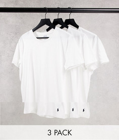 Набор из 3 белых футболок с логотипом в виде игрока поло Polo Ralph Lauren-Белый