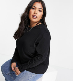 Черный лонгслив из органического хлопка ASOS DESIGN Curve Ultimate-Черный цвет
