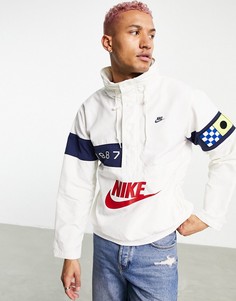 Белая тканая куртка-ветровка с короткой молнией Nike Reissue Pack Walliwaw-Белый