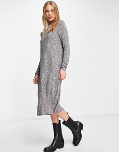 Серое платье миди с разрезами по бокам Vero Moda-Серый
