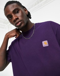 Фиолетовая футболка с эффектом пигментного окрашивания Carhartt WIP Vista-Фиолетовый цвет