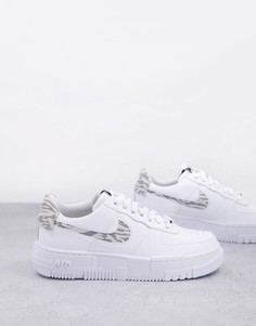 Белые кроссовки с «зебровой» отделкой Nike Air Force 1 Pixel-Белый