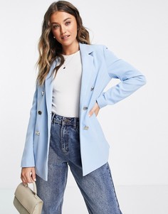 Блейзер голубого цвета в стиле милитари на пуговицах Miss Selfridge-Голубой