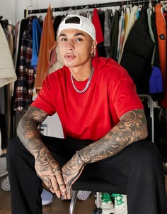 Красная oversized-футболка из органического хлопка с круглым вырезом ASOS DESIGN-Красный