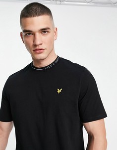 Черная футболка с окантовкой на вороте и логотипом Lyle & Scott-Черный цвет