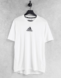 Белая футболка с логотипом на груди adidas Training-Белый