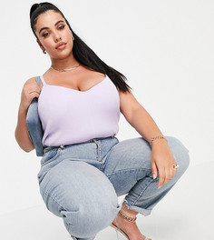 Сиреневое боди на бретелях из органического смесового хлопка Vero Moda Curve-Фиолетовый цвет