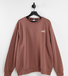 Свитшот шоколадного цвета Puma Plus Essentials-Коричневый цвет