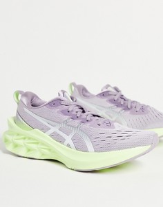 Кроссовки серого и лаймового цветов Asics Running Novablast 2-Серый