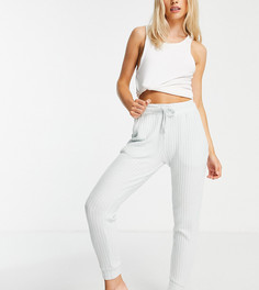 Бледно-голубые уютные джоггеры в рубчик Topshop Petite-Голубой