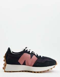 Черно-розовые кроссовки New Balance 327-Черный цвет