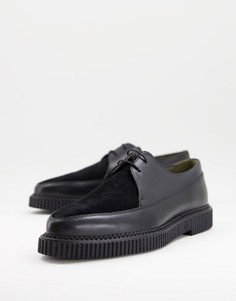 Туфли из кожи и замши на шнурках Bolongaro Trevor-Черный цвет