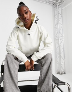 Светлый укороченный худи New Balance Running-Белый