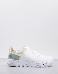 Кроссовки белого и оранжевого цветов Nike Air Force 1 Crater-Белый