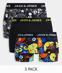 Комплект из 3 боксеров-брифов с принтом черепов Jack & Jones-Разноцветный
