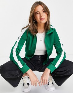 Зеленая спортивная куртка на молнии Monki-Зеленый цвет