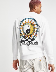 Белый oversized-свитшот с принтом мистических знаков на спине ASOS DESIGN