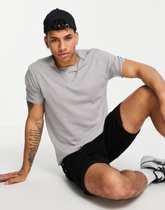 Серебристо-серая футболка с необработанным краем Brave Soul-Серый