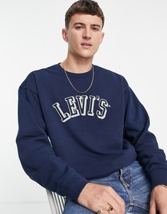 Темно-синий свободный свитшот с логотипом в университетском стиле Levis Levis®