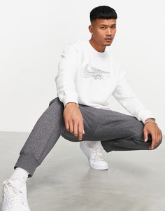 Белый флисовый спортивный свитшот с круглым вырезом Nike Court