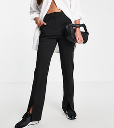 Черные брюки с широкими штанинами из смесовых переработанных материалов с разрезами Vero Moda Tall-Черный цвет