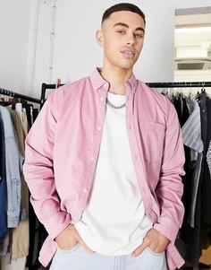 Розовая oversized-рубашка из вельвета Jack & Jones Originals-Розовый цвет